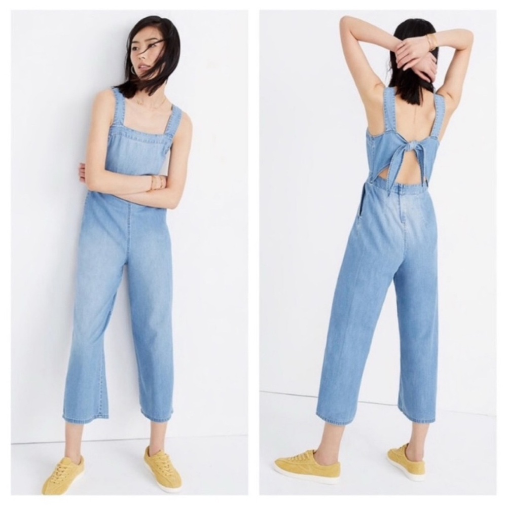 Madewell Apron Tie Denim Romper size 6